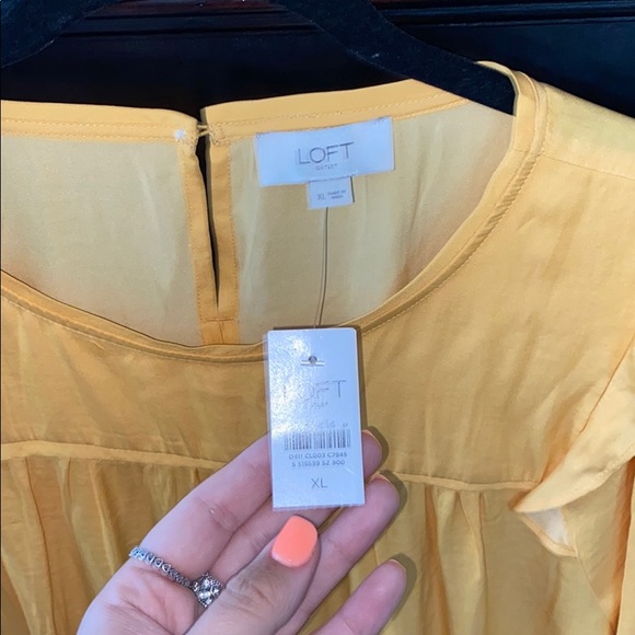 Yellow long sleeve ruffled blouse - Picture 2 of 4